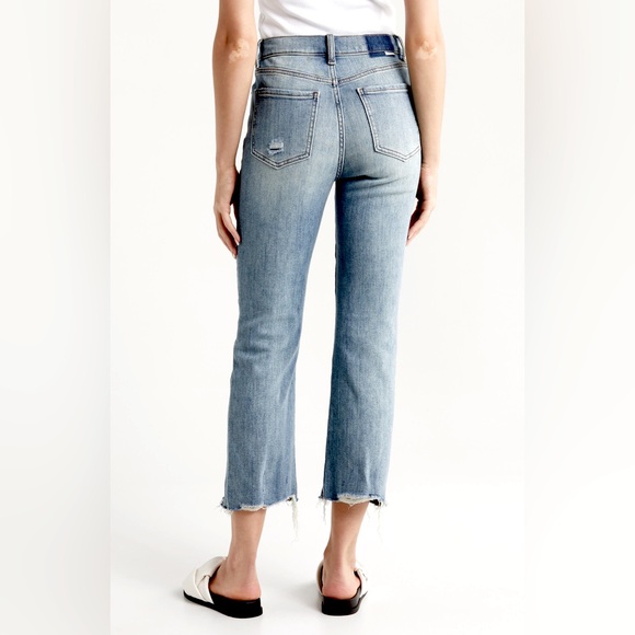 Daze Shy Girl High Waist Raw Hem Crop Flare Jeans - Picture 2 of 7